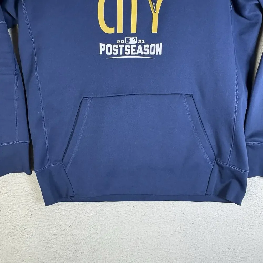 Milwaukee Brewers Nike Hoodie Sweatshirt Medium Brew City 2021 Postseason